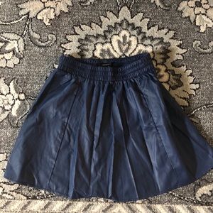 Navy leather skirt